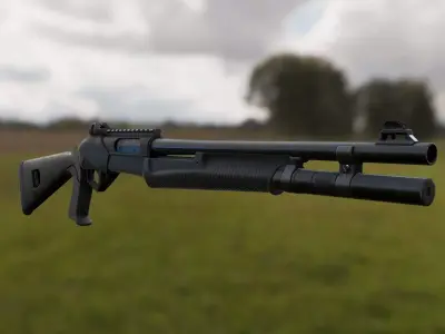 FPS Benelli SuperNova Shotgun Low-poly 3D model