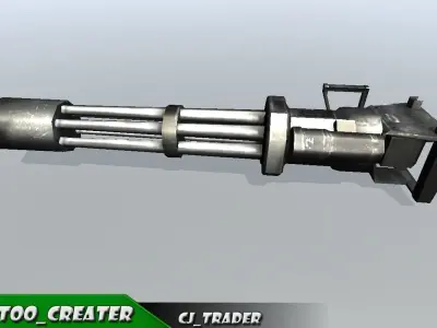 Vulcan Machine Gun Low-poly 3D model Low-poly 3D model