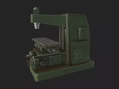  milling machine Low-poly 3D model