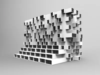 Future building 002 Low-poly 3D model