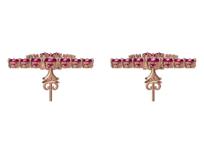 Antique Large Diamond Ring Pear Drop Earring 3D print model