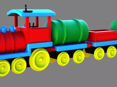 Toy train 3D model 16