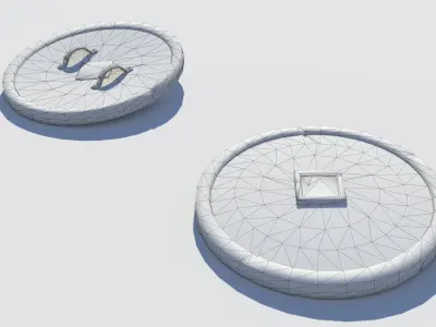 Handpainted Fantasy Shield Low-poly 3D model