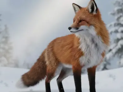 A Red Fox 3D model