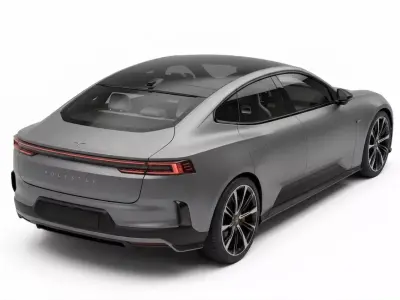 Polestar 5 Luxury Electric Performance Sedan in Matte Grey Low-poly 3D model