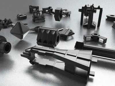 Kitbash-5 metal structure 3D model
