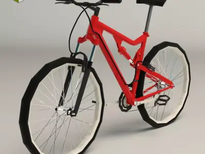 Low Poly Mountain Bike Low-poly 3D model