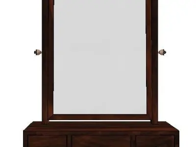 Antique dressing table mirror Low-poly 3D model