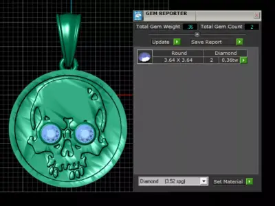 Antique Victorian Skull  Pendent 3D print model