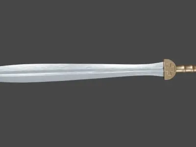 Xyphos sword with Gladius handle Low-poly 3D model