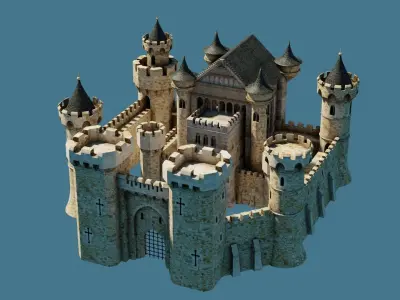 Medieval Fantasy Castle 3D model