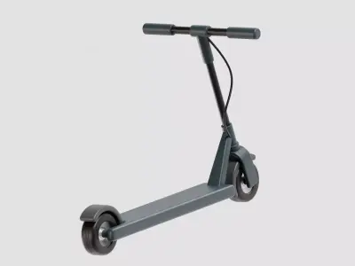 Electric scooter cartoon Low-poly 3D model
