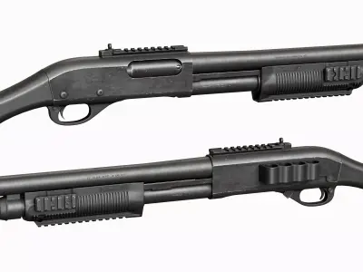 Remington 870 Shotgun Tactical Compact Low-poly 3D model