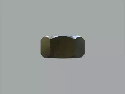 Steel Stained M6 Hex Nut with PBR 4K Textures 3D model