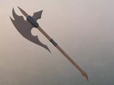 Battle Axe Low-poly 3D model 16