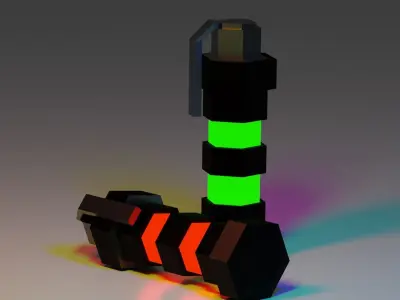  weapons of the future Low-poly 3D model