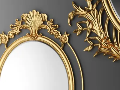 Baroque oval frame 3D 3D model