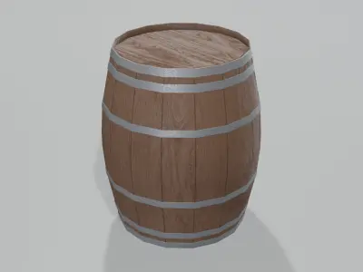 Heavy Toasted Lowpoly Burgundy Barrel Low-poly 3D model