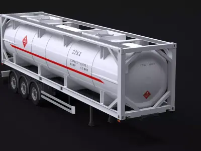 ISO Tanker Trailer 3D model