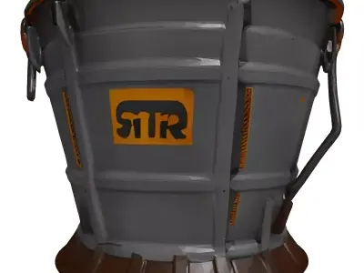 Rusty Industrial SciFi Container Bucket 3D model