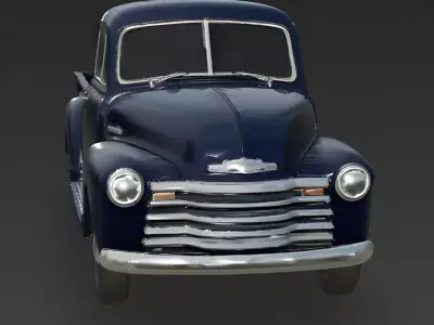 Realistic 1950s Rural Pickup Truck 3D Model Low-poly 3D model get