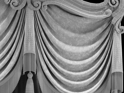 classical curtain 2 3D model