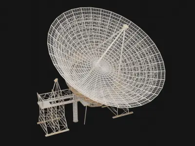 POST APO SATELLITE ANTENNA DISH IMPROVISED DESTROYED COLLECTION Low-poly 3D model