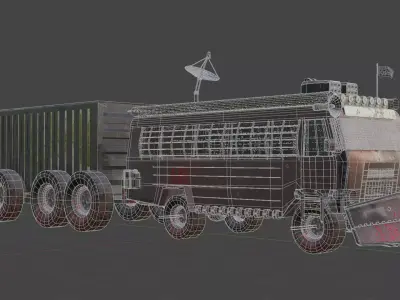 Apocalyptic Bus 3D Vehicles Low-poly 3D model