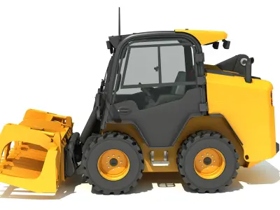 Log Fork Skid Steer Loader 3D model