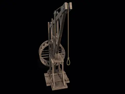 Wooden Crane Low-poly 3D model