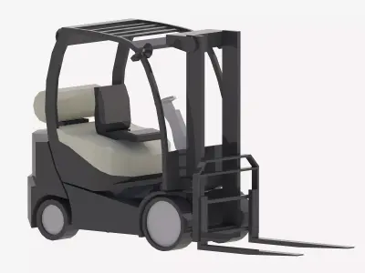 Forklift D-5 Simplified Low-poly 3D model