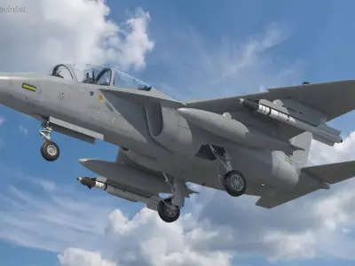 Aermacchi M-346FA Fighter Attack Jet Simplified 3D model