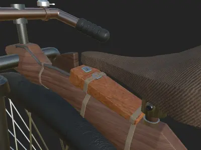 Classic bicycle of the 19th century Low-poly 3D model