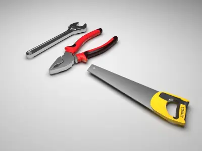 3 Piece Tools Set 3D model