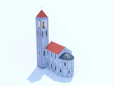 Italian Chucrh Low Poly Low-poly 3D model