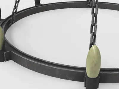 pendant light wagon wheel electric  3D model