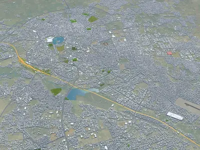Solapur Maharashtra India 20km AI Low-poly 3D model