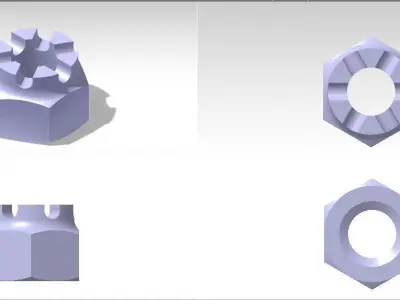 Crown nut Free 3D model