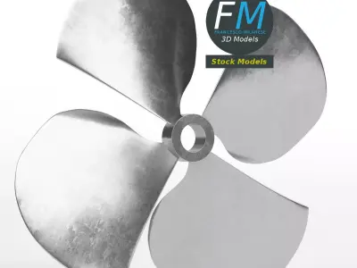 Four blades propeller fan 3D model