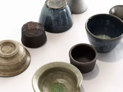 Japanese Tableware Set 6 - sake cup Low-poly 3D model