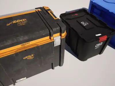  Storage Crate Boxes Low-poly 3D model