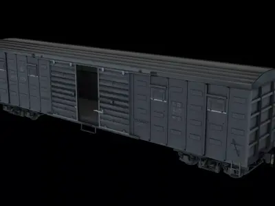 China Railway P70 Boxcar Covered Railway Freight Wagon 3D model