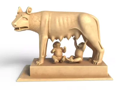 Capitoline Wolf Low-poly 3D model