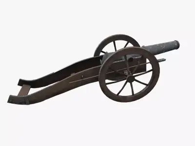 Medieval Cannon V01 New Low-poly 3D model