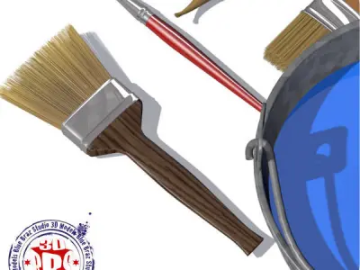 Paint Buckets 3D model