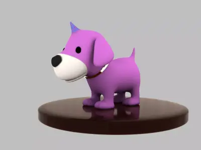 dog 3d model Unidog Low-poly 3D model