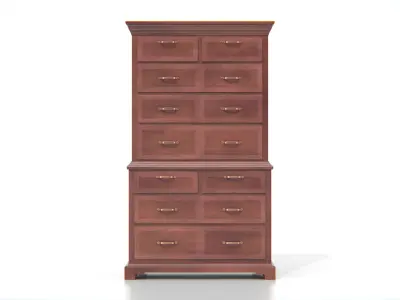 Antique Wooden Chest of Drawers 03 Low-poly 3D model
