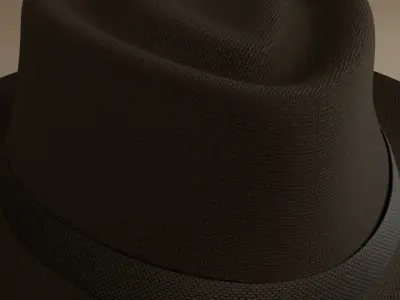 Old Fashioned Fedora Low-poly 3D model