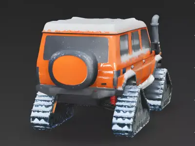 Modified Extreme Winter Tracked SUV 3D Model Low-poly 3D model