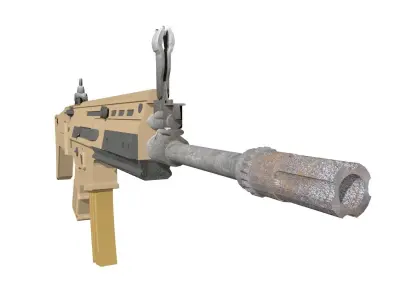 rifle tan aeg 3D model